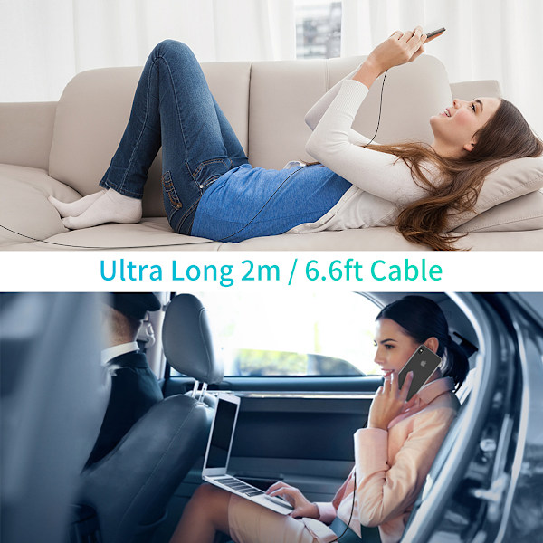 Kabel til iPhone MFi USB-C - Lightning 480Mb/s 3A 2m sort