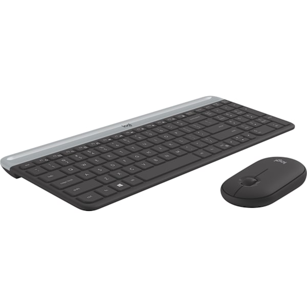 Logitech MK470 Slim - tastatur og mus, sort