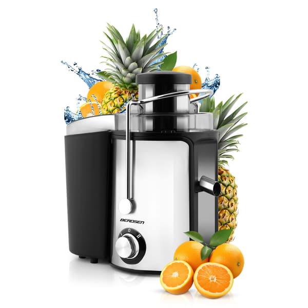Juicer 600W, Rustfrit Stål, Sort, 0,5L Kapacitet