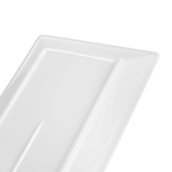 Serveringsfat i porslin, vitt, 35x17x2 cm