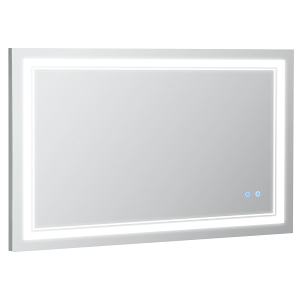 Badrumsspegel Badrumsspegel Med Led-Belysning, Touch-Omkopplare, 3 Ljusfärger, Ip44 Vattentät, 100X60Cm