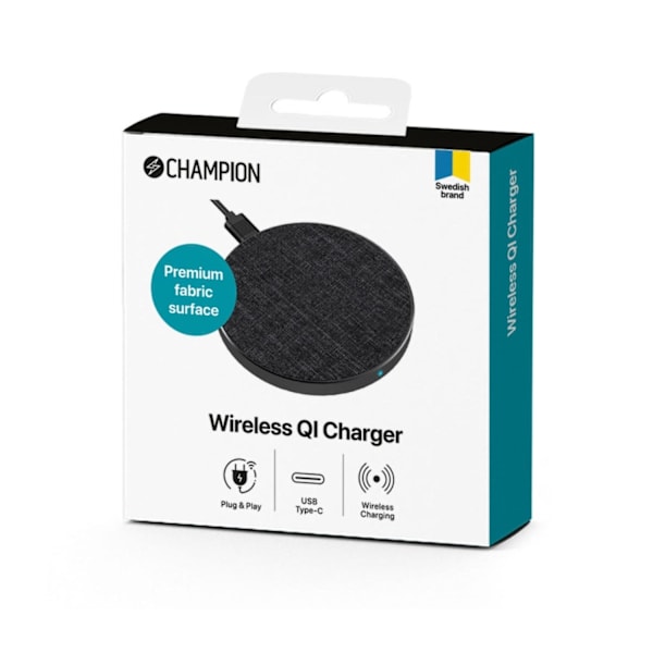 Trådløs oplader 10W QI Metal/Stof