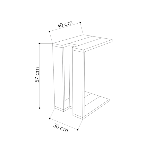 Sidebord Muju - Hvid