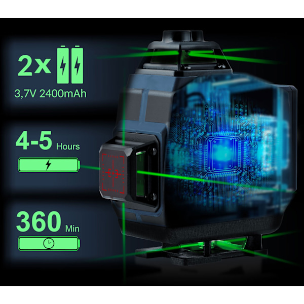Cross-line laser i en kuffert + tilbehør Humberg HM-170