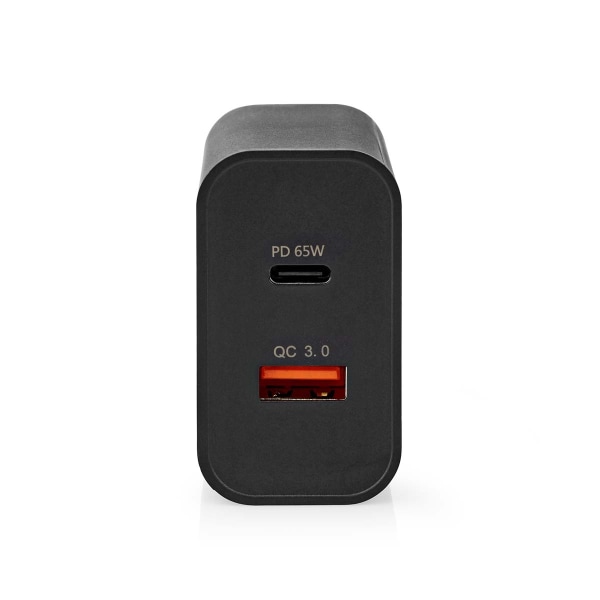 Väggladdare | 65 W | Snabbladdnings funktion | 2.0 / 2.25 A / 3.25 A A | Antal utgångar: 2 | USB-A / USB-C™ | Automatiskt val av Spänning
