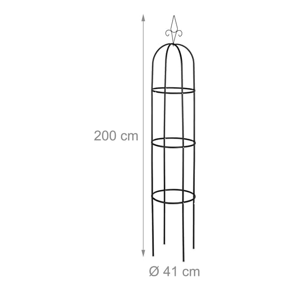 2 kpl puutarha-obeliskiä 200 cm musta