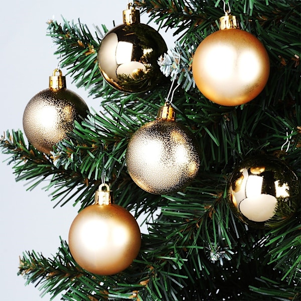 Sprængsikre julekugler guld 5 cm 10 stk.