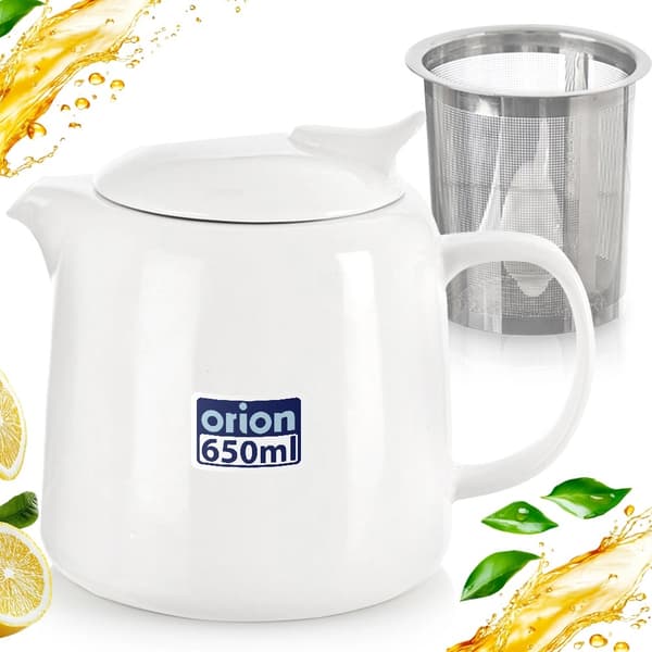 Porcelæns tekande med infuser, 650 ml kapacitet