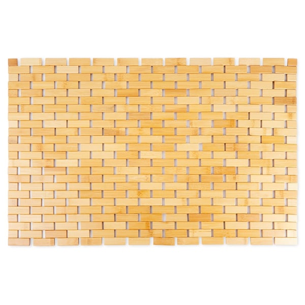 Skridsikker badeværelsesmåtte bambus 80x50 cm