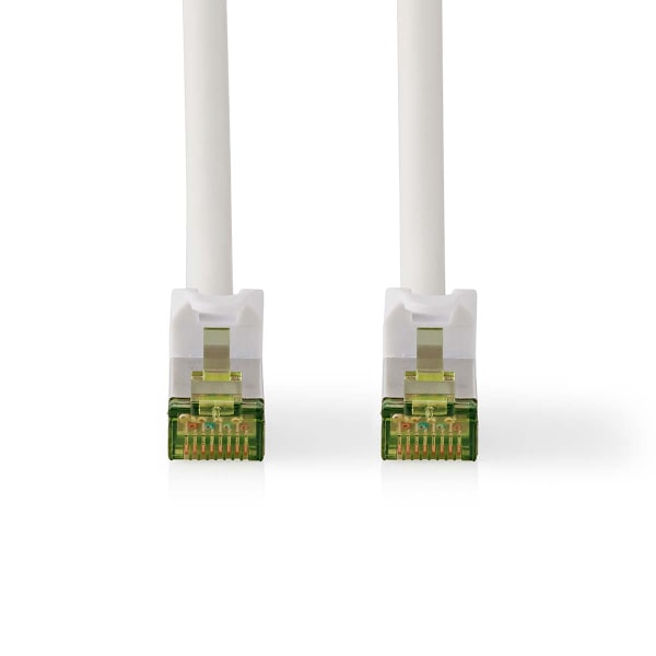 CAT7 nätverkskabel | S/FTP | RJ45 hane | RJ45 hane | 2.00 m | Snagless | Rund | LSZH | Vit | Label