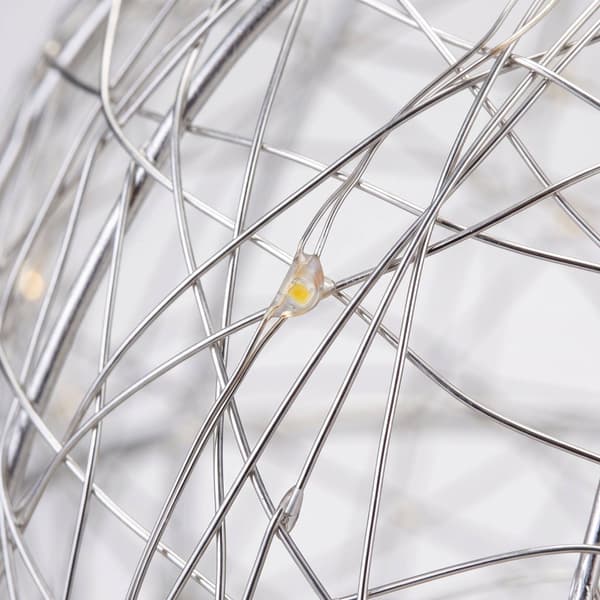 20 cm silverfärgad LED-dekorativ ljusglob