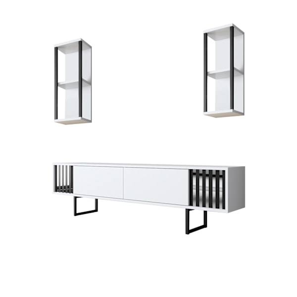TV-enhed Chrome Line - Hvid, Sort
