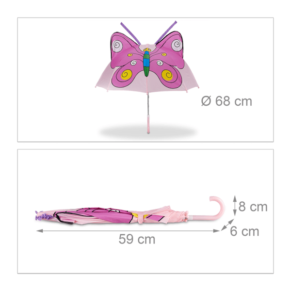 Sateenvarjo lapsille 3D-aiheilla Multicolor