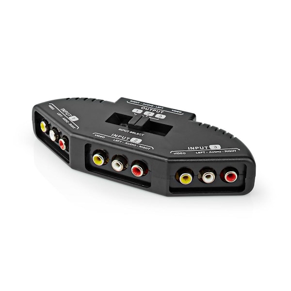 Composite Video Switch | 3-Port port(s) | Anslutningsingång: 3x Composite Video (RWY) | Anslutningsutgång: 1x Composite Video (RWY) | 1024x576 | ABS |