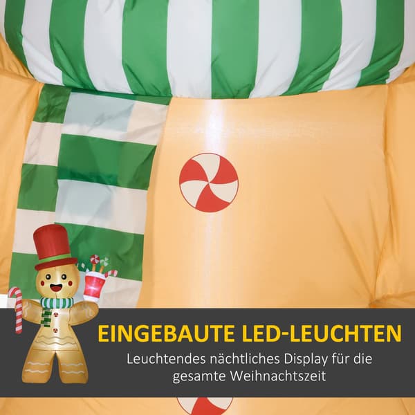 Oppustelig honningkagemand med LED-lys, 235 cm