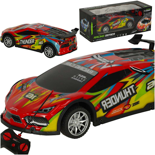RC-urheiluauto punainen