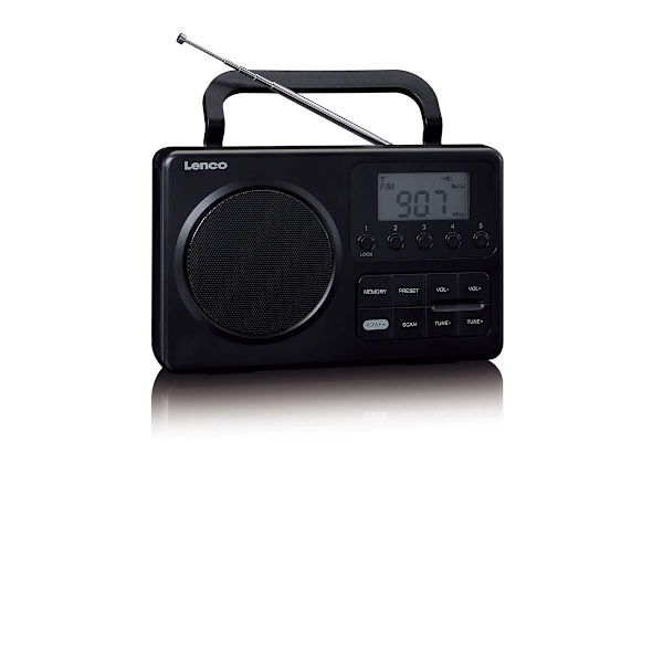 MPR-035BK Kompakt bærbar FM-radio med LCD-skærm Sort