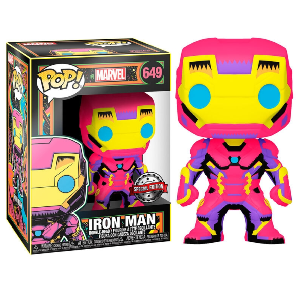 POP-figur Marvel Iron Man Black Light Exklusiv