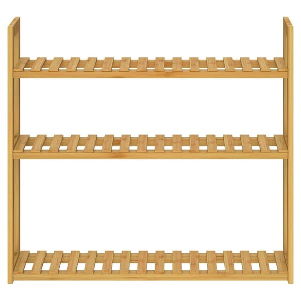 Fristående hyllplan i bambu, justerbart med 3 nivåer, 54x60x15cm