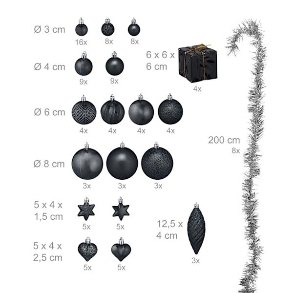 Julgranskulor i set om 110 st
