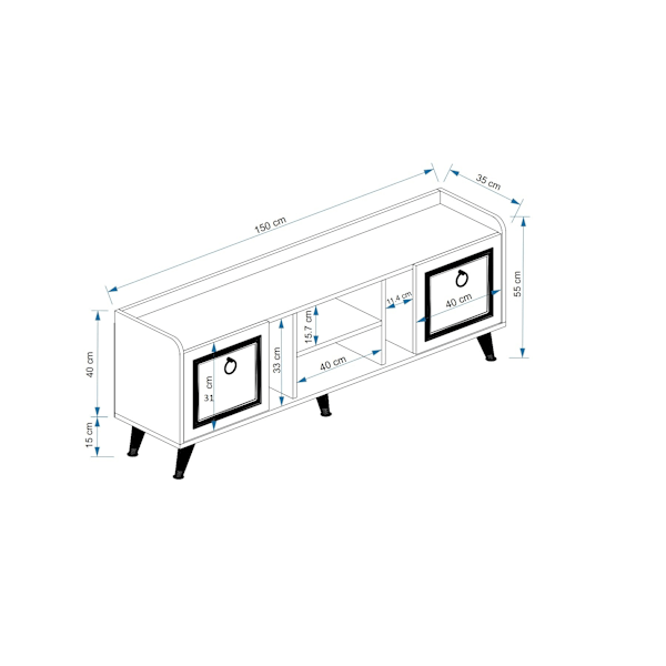TV-enhet Ruby - Vit