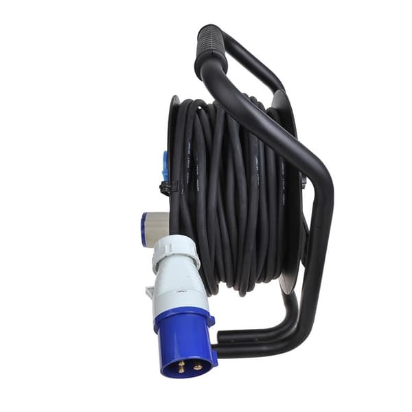 Kabelupprullare CEE 25M 3x2,5mm² (2x Schuko + 1x CEE)
