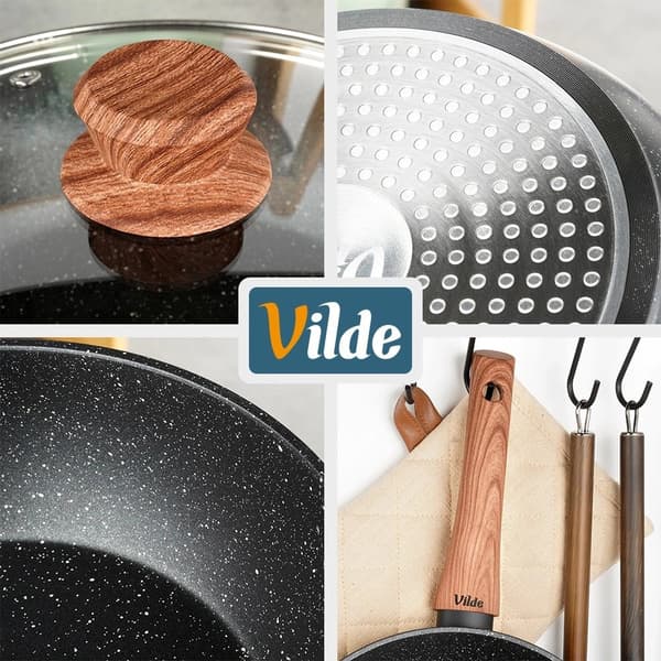 Granit non-stick stekpanna med lock, 24 cm, 2,2 l