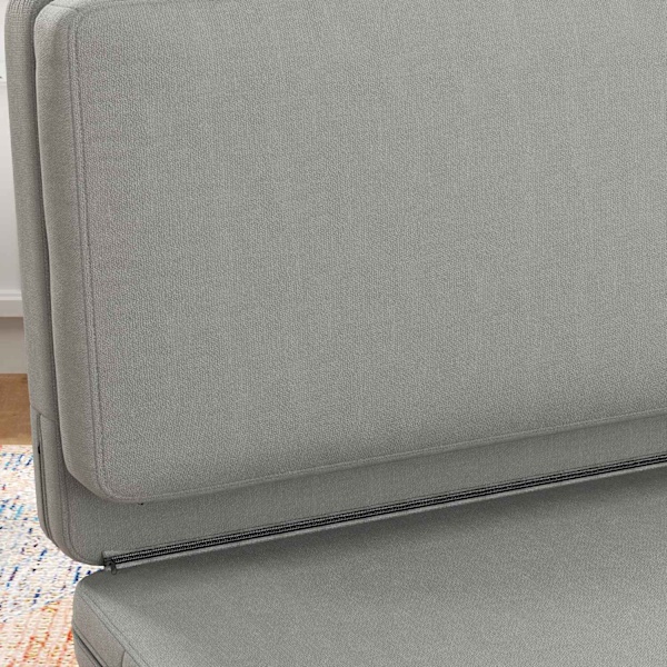 Gulvsofa 3-i-1 sammenfoldelig sovesofa med fløjlslook, polstret sovesofa kan holde op til 240 kg til soveværelse, stue, lysegrå