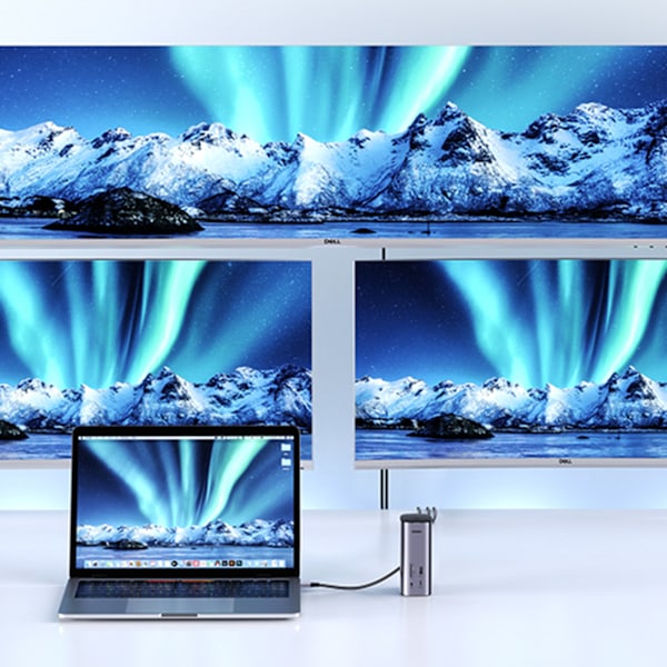 12in1 Monitoimitelakointiasema HUB-sovitin Ugreen CM555 - harmaa
