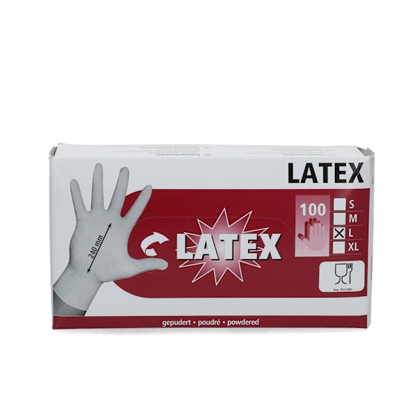 Handske latexpulver L (8-9)