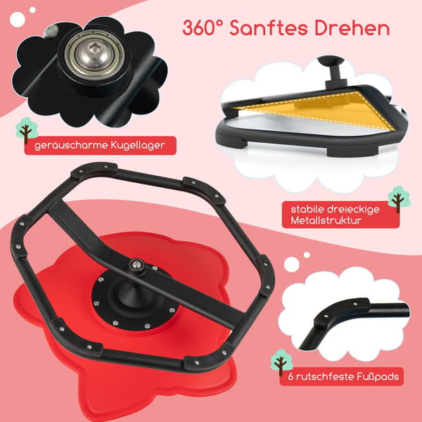 360° sensorisk drejestol til børn, rødt elefantdesign