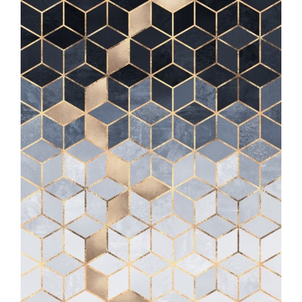 Soft Blue Gradient Cubes - 21x30 cm
