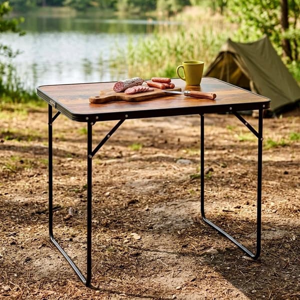 Hopfällbart campingbord i aluminium 80x60x70 cm