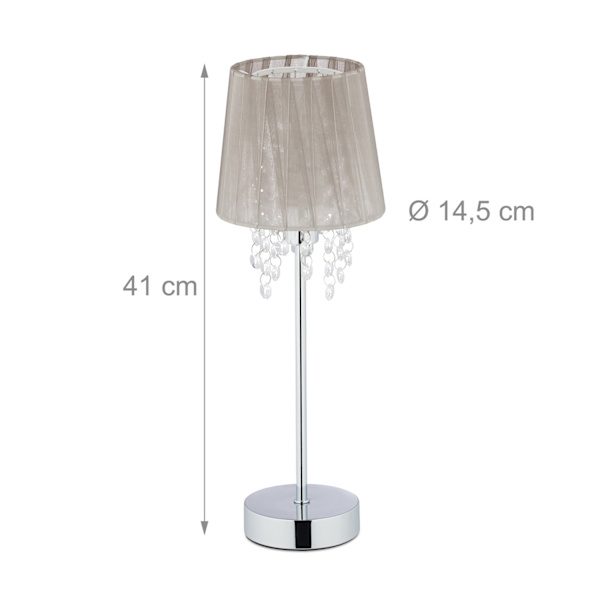 Bordlampe organza krystal