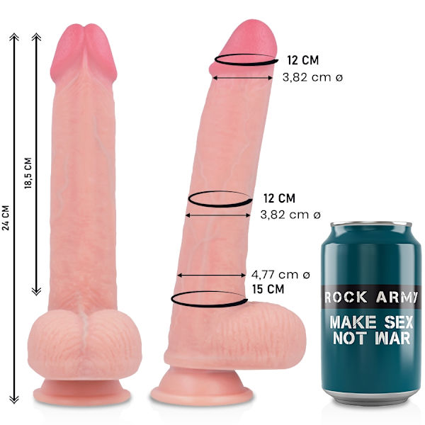 Rockarmy - Nestemäinen silikoni Premium Kingcobra Realistic 24 cm -O- 4,77 cm