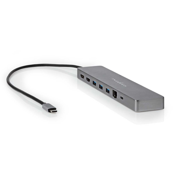 USB N Moniporttisovitin | USB 3.2 Gen 1 | USB-C™ Uros | Micro SD / RJ45 Naaras / SD / 2x HDMI™ / 2x USB-C™ / 3x USB-A Naaras | 0.40 m | Pyöreä | Kulla