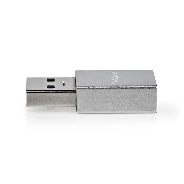 USB-A Sovitin | USB 3.2 Gen 1 | USB-A Uros | USB-C™ Naaras | 5 Gbps | Pyöreä | Niklattu | Musta | Laatikko