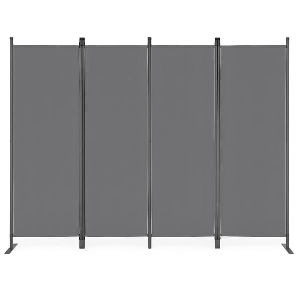 Sammenklappelig 4-panel have- og rumdeler 167x216 cm Grå MultiGarden