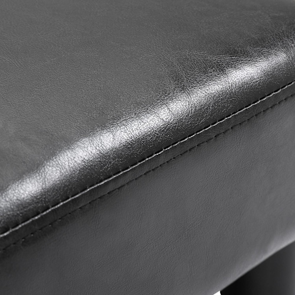 Pall Chesterfield Bänk Gjord Av Konstläder, Svart, 40X30X24Cm