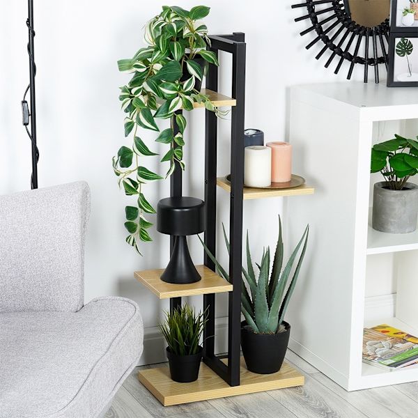 Blomsterstander i metal, 5 steder, industriel stil