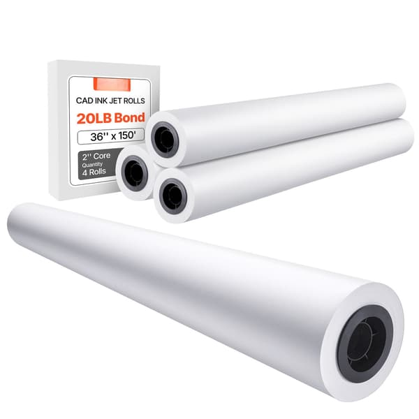 Plotterpapirruller, 91,4 cm x 45,7 m, 4 stk., 80 g/m², 50,8 mm kerne