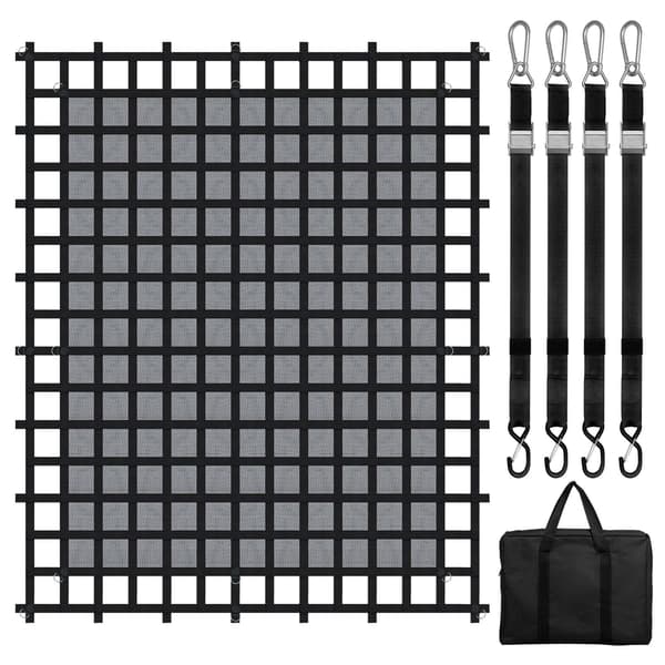 Lastnet til lastbillad 120 x 105 tommer, 4 justerbare stropper