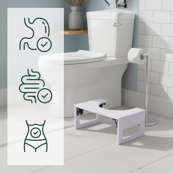 Sammenklappelig bambus toiletskammel – Skridsikkert, kompakt design