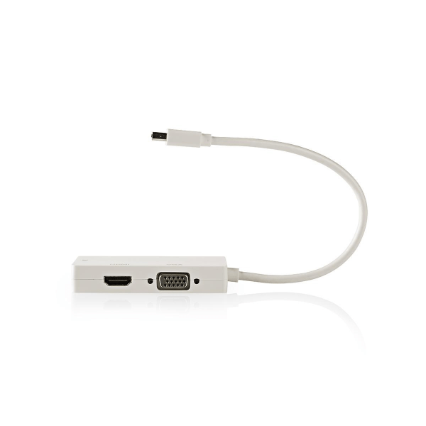 Mini DisplayPort kaapeli | DisplayPort 1.2 | Mini DisplayPort Uros | DVI-D 24+1-Pin Naaras / HDMI™ tulo / VGA Naaras | 21.6 Gbps | Niklattu | 0.20 m |