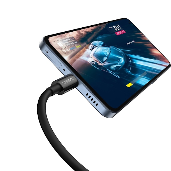 Superior Series SUPERVOOC USB-A till USB-C kabel 65W 2m svart