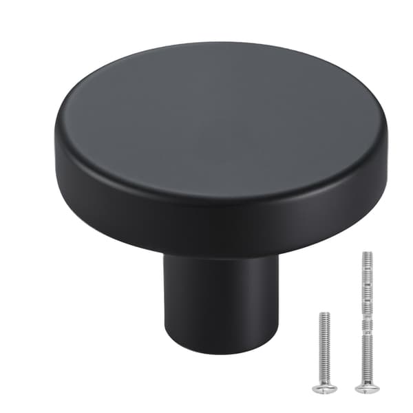 Møbelknopper, 10-pak 32 mm sort zinklegering med skruer