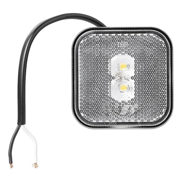 Positionslygte foran 12/24V hvid 65 x 65 mm LED