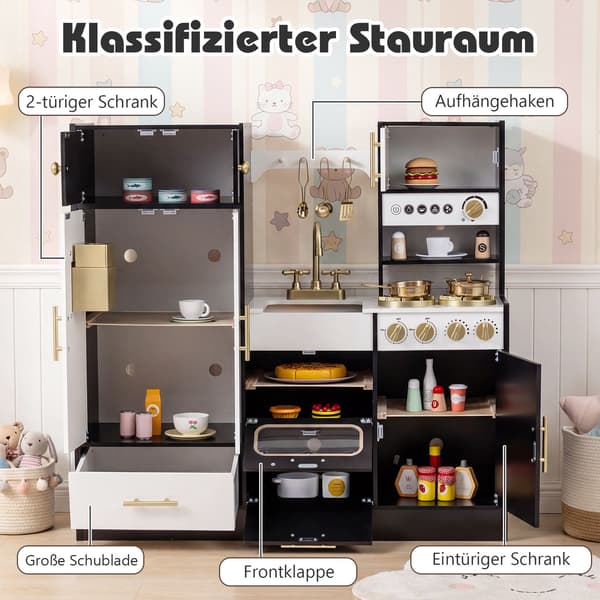Trælegekøkken med lys, lyde og tilbehør
