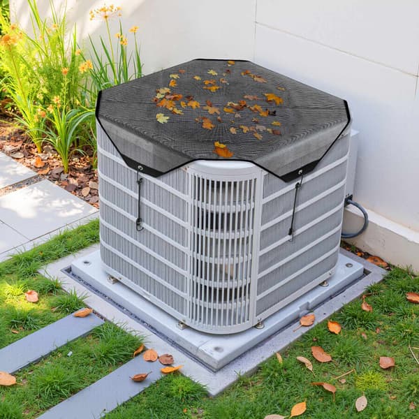 Udendørs klimaanlægsdæksel, 32x32 tommer PVC-net, sort