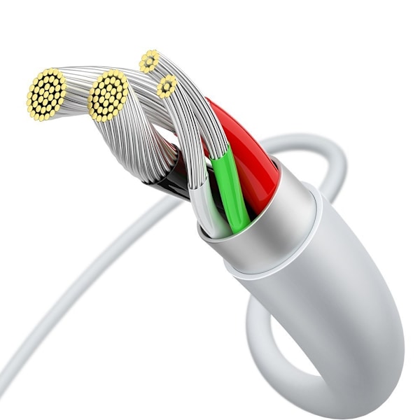 Superior kabel microUSB USB kabel til hurtig opladning 2A 1m hvid